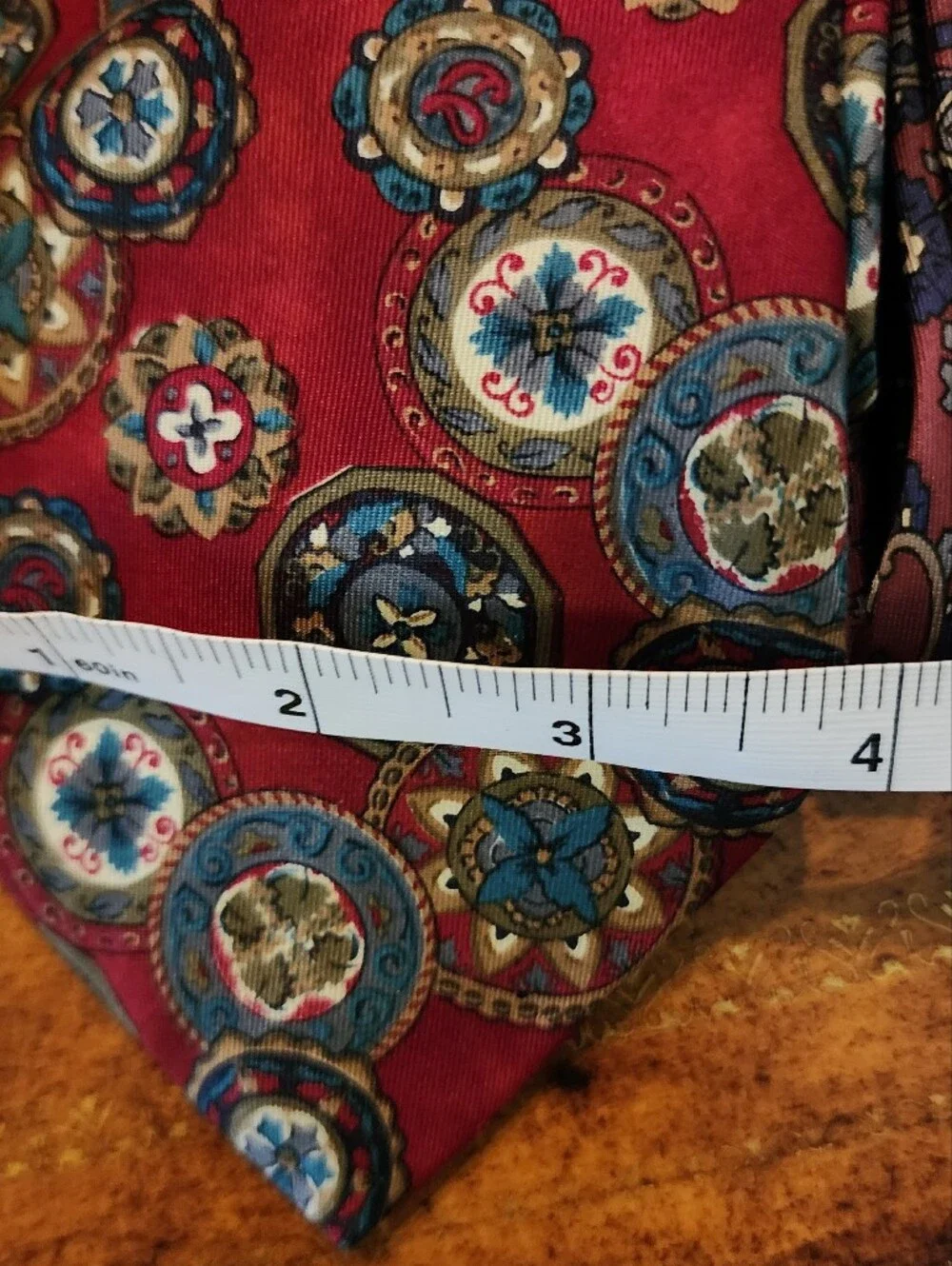 3pc Men’s 100% Silk Tie Lot American Traditions USA Burgundy Paisley Medallion
